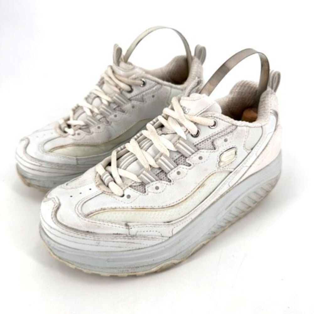 Skechers Women's Shape Ups 11800 Metabolize Sneaker Shoes Silver‎ White Size 6